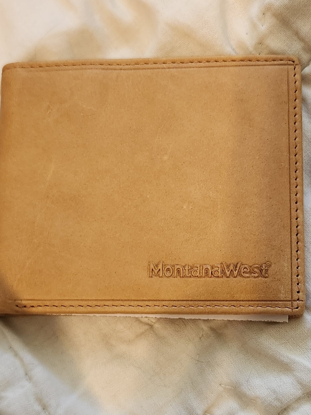 Montana West Men's Tan Leather Card & Key Holder Wallet